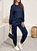 SHEWIN Two Piece Outfits Sweatshirt Sweatsuit for Women Matching Set Women Clothing Crewneck Knit Textured Sweatshirt Pullover Tracksuit 2024 Fall Fashion Women Clthes Navy Blue S