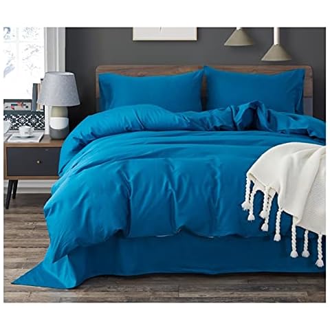 Twin Bedding Duvet Cover Set 3/4 Piece With Fitted Sheets Luxury 100% Cotton Comforter Quilt Cover With Zipper Closure Bedding Set Modern Style For Men Women Cover