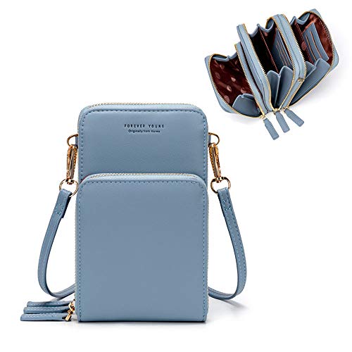 myfriday Small Crossbody Cell Phone Purse for Women, Mini Messenger Shoulder Handbag Wallet with Credit Card Slots
