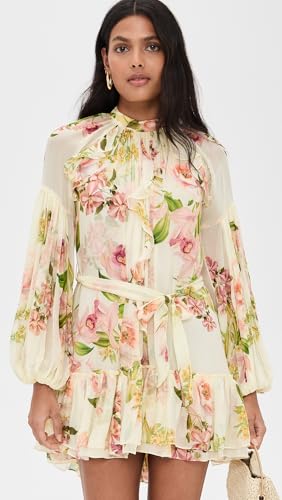 Women's Ruffle Mini Dress with Tie Up Belt2