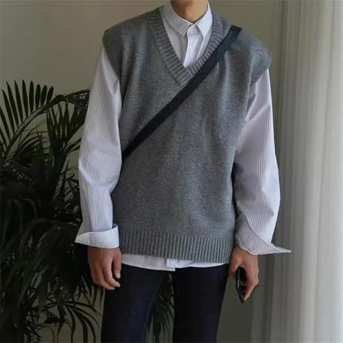 Men's Knit Sweater Vest V-Neck Sleeveless Pullover Winter Open Front Casual Sweater2