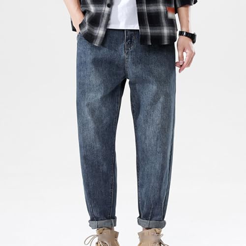 Men's Straight Leg Harlan Jeans Casual Loose Big Tall Denim Pants Regular Fit Tapered Leg Jean3