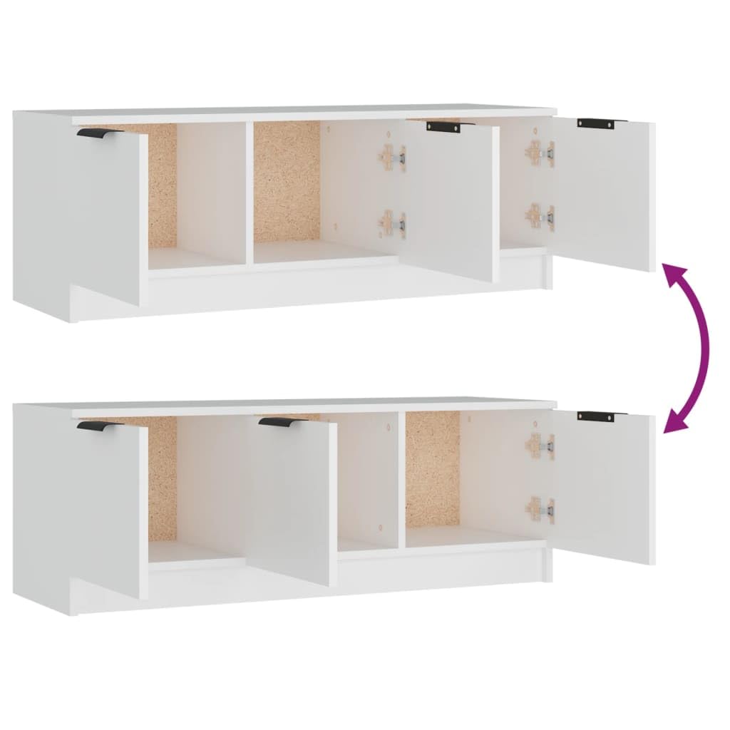 vidaXL Mobile Porta TV Bianco 102x35x36,5 cm in Legno Multistrato