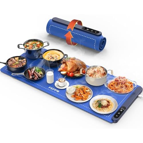 FEPPO Food Warming Mat, (XXL 36"x16") Food Warmers for Parties Buffet, Upgrade High-tech Graphene Heating, Fast Full Surface Electric Warming Tray wit