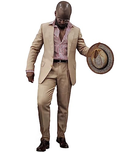 Costume 2 pièces pour homme avec veste à col cranté et pantalon de costume élégant