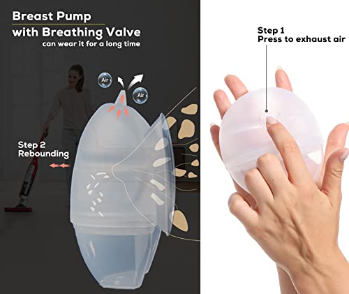 Hands Free Manual Breast Pump With Air Valve︱Wearable Breast Pump With Natural Suction︱Kick-Proof︱2Oz Milk Catcher︱Duckbill Suction Piece For Leakproof & Spill-Proof︱Comfortable For Long Wear(1Pcs) #TOP3