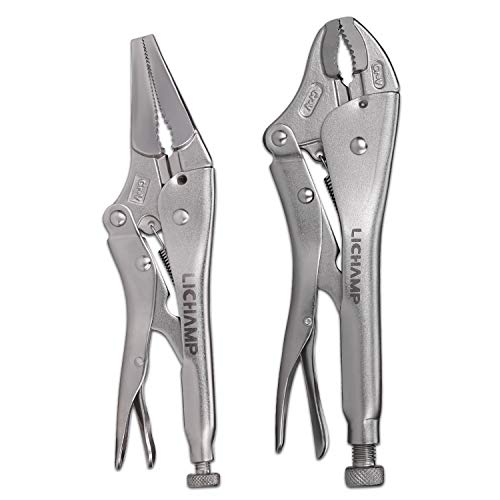 Lichamp 2-Pack Locking Pliers Set, 10 inch Curved Jaw Grip Pliers and 9 ...