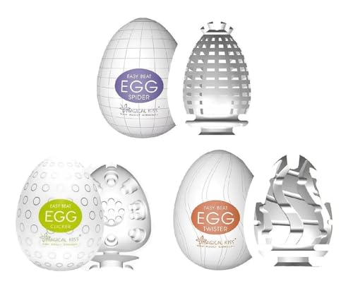 Kit Triplo Eggs Ovo Mastubador Estimulo Sexshop Flexivel Spider Twister e Clicker