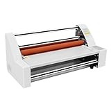 V350 Hot Cold Roll Laminator, 350mm Electronic Hot Cold Single Dual Side Digital Display Laminating Machine with Electronic Temperature Control Digital Display for Paper Card Wood Veneer PVC Foil