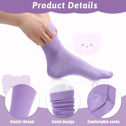 30 Pairs Solid Color Crew Socks for Women, Colorful Cute Socks Lightweight Women's Cotton Gym Athletic Socks2