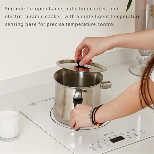Caldera de leche antiquema de acero inoxidable con tapa con silbato funcional 4