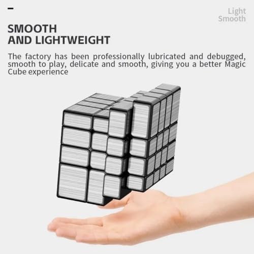 Image of SengSo Mirror 4x4 Shape Mod Speed Cube | Silver Finish | World's First Mass-Produced 4x4x4 Mirror Cube, Shape-Shifting Logic Puzzle for Advanced Solvers, Silver