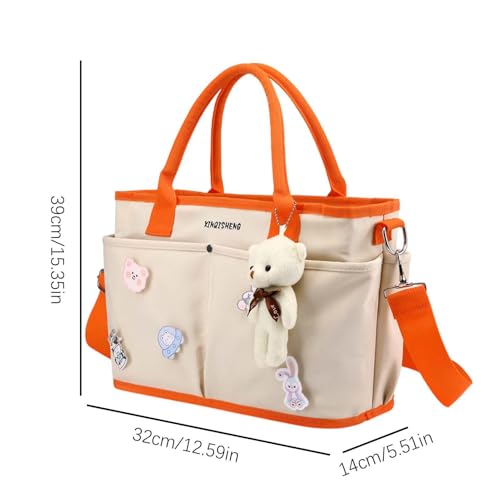 Bolso satchel cambiador de gran capacidad con compartimentos para biberones y guardería 4