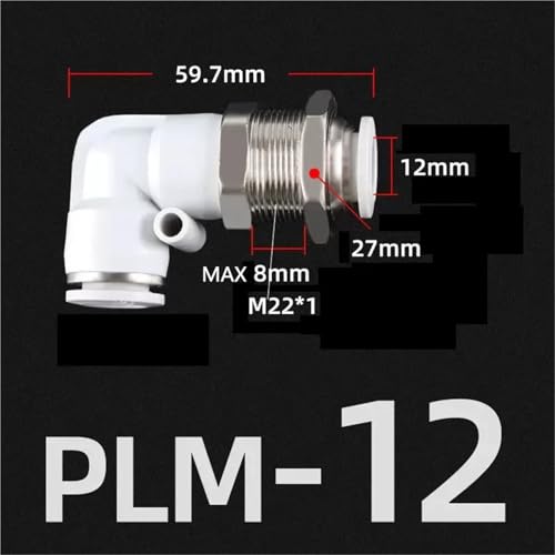 Conector de manguera neumática PLM con acople rápido pasatapas estanco 3