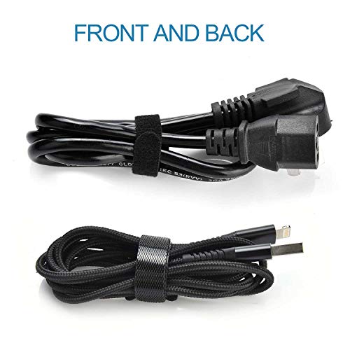 Hmrope 60Pcs Fastening Cable Ties Reusable, Premium 6-Inch Adjustable Cord Ties, Microfiber Cloth Cable Management Straps Hook Loop Cord Organizer Wire Ties Reusable (Black Colors) #TOP4