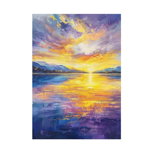 Toile paysage coucher de soleil déco murale cuisine et restaurant
