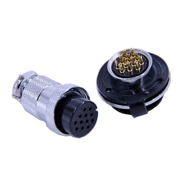 GX25 12 Pin Male to Female Straight Plug and Socket Flange Mount Connector 25mm Round Flange 5sets