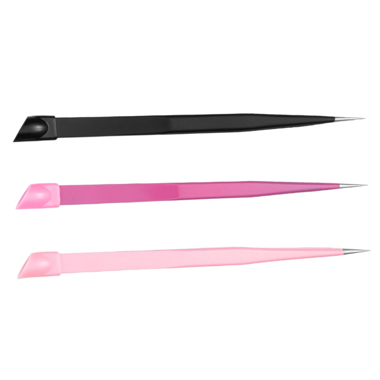 VICASKY 4 Set Pinzette Doppiper Nail Art Inossidabile Con Pressionper Adesivi Per Donne Design Versatile Per Unghie 3 Pezzi*4