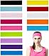 QUMENEY 14 x Yoga-Stirnbänder, bunt, sportlich, modisch, elastisches Schweißband für Damen und Mädchen, Sport, Pilates, Fitness
