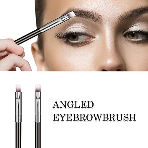 12Pcs Duo Eyebrow Brush Professional Angled Eyebrow Brush And Spoolie Brushes Mini Eyelash Brush Makeup Tool For Tinting Angled Eyebrow For Brow Powders Waxes Gels and Blends
