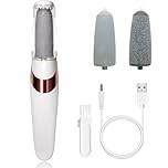 Portable Electric Foot File, Electric Callus Removers for Cracked, Rechargeable Silk 3 pro Hard Skin Remover, Professional Pedicure Tool Waterproof with 2 Rollers for Heels, Toes of Feet (White)