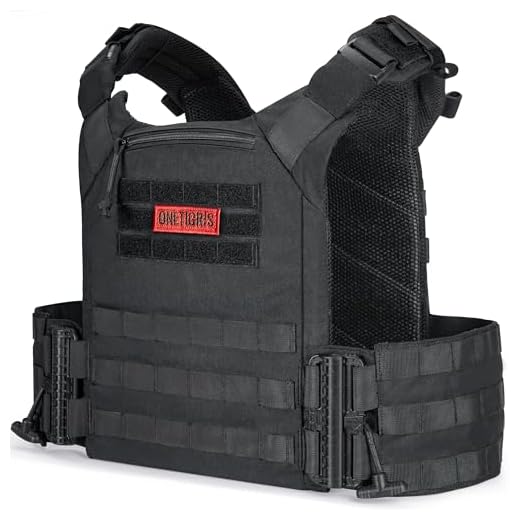 OneTigris Gilet Tactique FYR Airsoft, Gilet Porte Plaque, Réglable et Respirant, Gilet par Balle pour Paintball Police Airsoft