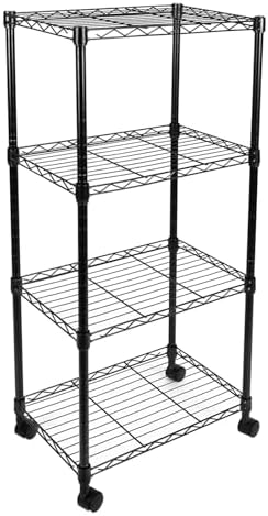 Simple Deluxe 4 Shelf Shelving Unit Metal Wire Storage Shelf with...