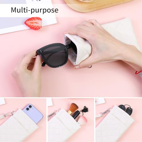 Image of Double Eyeglass Case Soft Dual Glasses Case for Women Men Travel Squeeze Top Sunglasses Cases Eyeglasses Pouch
