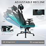 Ergonomic Gaming Chair, Wyrdforging Computer Desk Chairs, 4D Armrests, High Back Office Chair With Headrest & Lumbar Pillow, Tilt Rocker Recliner, Heavy-Duty Base, Black PU Leather & White Suede Combo - Image 4