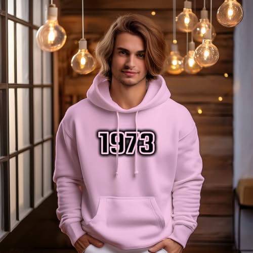 Sweat hoodie 1973 rose clair idéal pour vos sorties décontractées