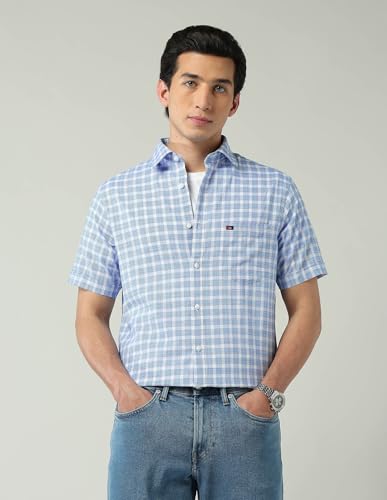 Image of AD by Arvind Modern Slim Fit Tartan Checked Shirt
