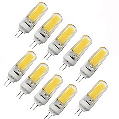 Pottbons G4 Led Cob Bulb 6W Dimmable 540Lm Warm White Light 3000K Cold White Light 6000K 360 Degree Beam Angle 100V-130V Pendant Lamp Table Lamp, 10 Pieces-Cool White Light #TOP10