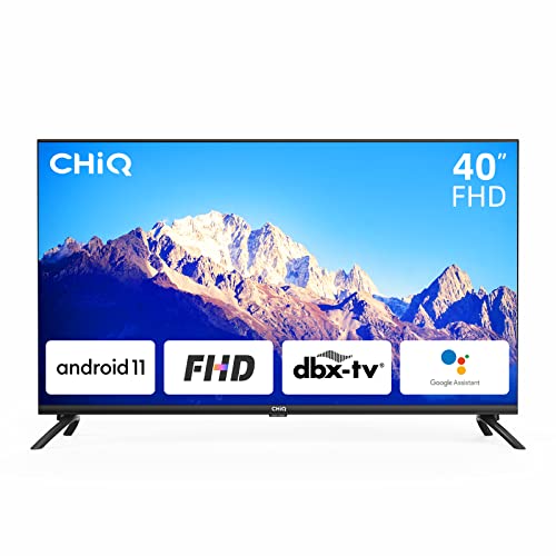 Smart TV CHiQ L40G7LX de 40 Pulgadas (2022), Android TV, Full HD con HDR10, Wi-Fi 2,4/5G, Bluetooth 5.0, diseño sin Marco, Asistente de Google, Netflix, Youtube, Prime Video, Google Play, HDMI/USB