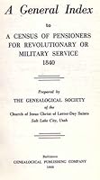 A General Index to A Census of Pensioners for Revolutionary of Military Service 1840 B000K7P5TE Book Cover