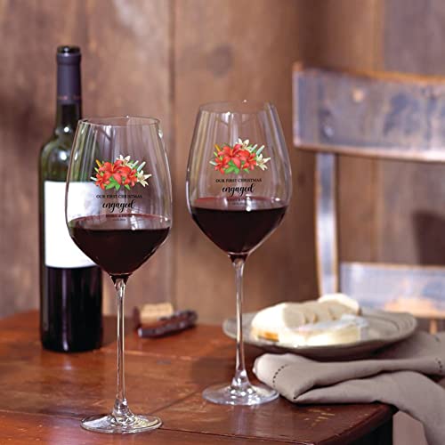 Verres à vin gravés de 500 ml pour couple célébrant un engagement