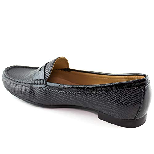 Image of Womens Casual Genuine Leather Comfortable Lightweight Driving Moaccasins Classic Fashion Penny Slip On Ladies Driving Loafer Flat Shoes