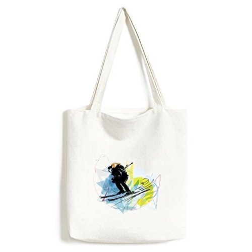 Sac fourre-tout en toile ski synchronisé grand cabas sport d'hiver