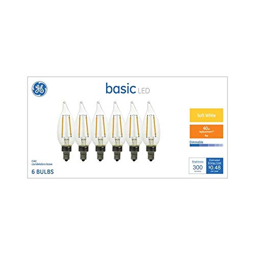 Ge Basic 40-Watt Eq Soft White Dimmable Candle Light Bulb (6-Pack) Indoor/Outdoor #TOP20