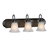 Golden Lighting 5221-3 ORB-MBL 24-Inch W by 9-Inch H by 8-Inch E Brookfield Three Light Vanity, Oil Rubbed Bronze Finish