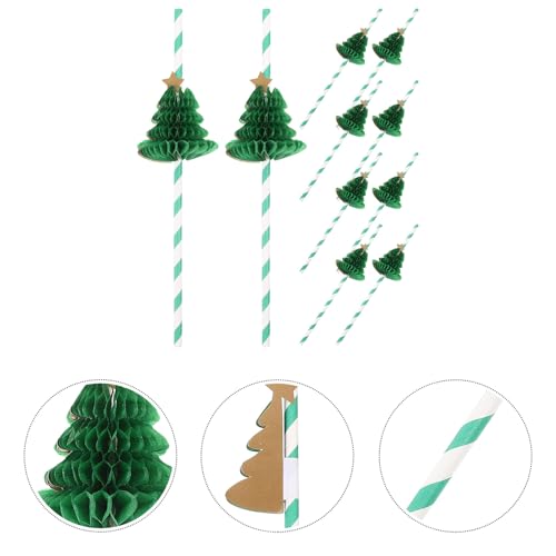 10 pitillos de papel decorativos navideños miniatura 7