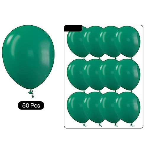 Image of 50 Pcs Retro Balloons Made of Strong Rubber (Retro Forest Green)