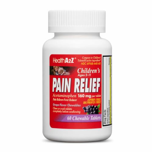 Image of HealthA2Z Children's Pain Relief, Acetaminophen 160mg, Chewable 60 Tablets