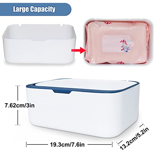 2 Pack Baby Wipes Dispenser, Wipe Holder With Lids Diaper Wipes Case For Bathroom Refillable Wipe Container With Sealing Design, Flushable Bathroom Storage Case Box #TOP3