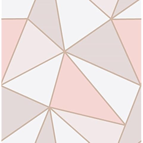 Fine Decor Wallcoverings FD41993 UK Apex Geo Sidewall Wallpaper, Rose Gold, Full Roll,10.05m*52cm Cover