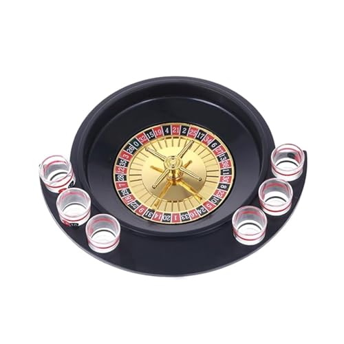 NSSXSN 1Pc Lucky Shot Glass Roulette with Two Balls and Six Glasses for Casino Gift and Fun Drinking Party Game Set