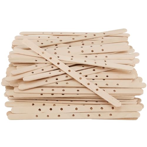 KEILEOHO 500 PCS Wooden Wick Holders, Candle Wicks Centering Device, Multiwick Centering Holder Wick Bars for DIY Candle Making, 7 Inch