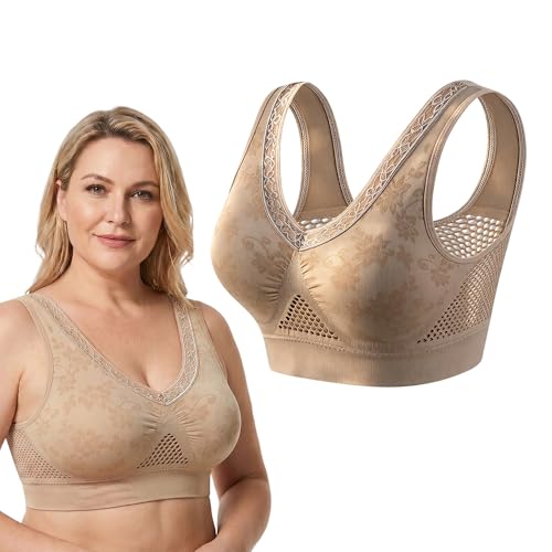 Image of Runsgo Bras for Women, Plus Size Bra, No Wire Mesh Tank Top Bra