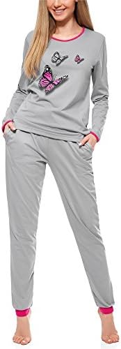 Merry Style Ladies Pyjamas MS10-177, Graphite star/pink
