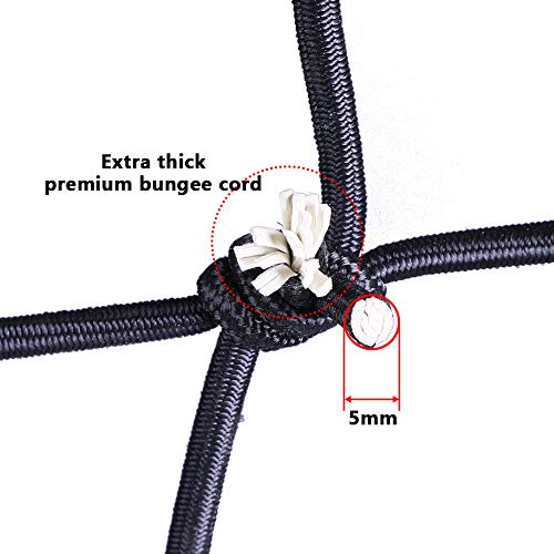 Towever 4'x6' Bungee Cargo Net Pickup Truck Bed Long Stretches to 8'x12', 4x4 inches Mesh Net Small Large Cargo Load Tight - Thumbnail 3
