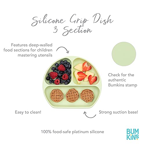 Bumkins Silicone Grip Dish, Suction Plate, Divided Plate, Baby Toddler Plate, Bpa Free, Microwave Dishwasher Safe Â€“ Dark Blue 1 Count (Pack Of 1) #TOP4